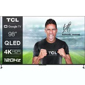 TV QLED 98" TCL 98C735 2022 - 4K UHD, 100 Hz, Dolby Vision IQ & Atmos, Google TV