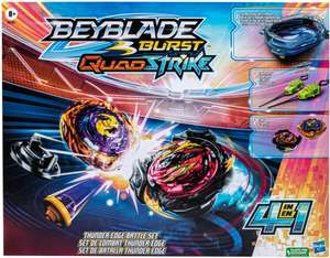 Set de combat Beyblade Burst QuadStrike Thunder Edge - Avec arène Beystadium, 2 toupies et 2 lanceurs