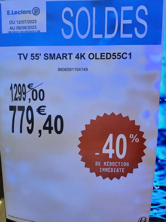 TV 55" LG OLED55C1 - OLED, 4K UHD, 100Hz Smart TV - Espace Culturel Leclerc Baleone Ajaccio (2A)