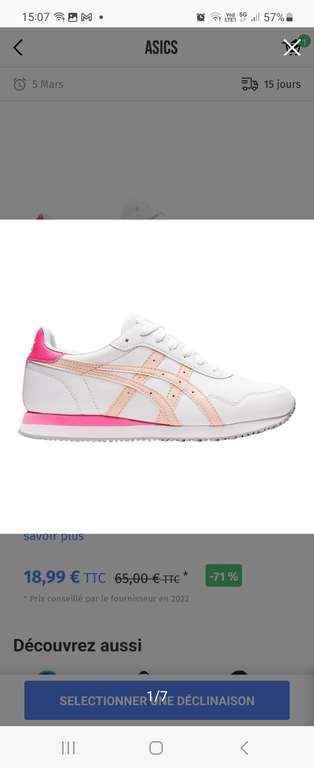 Sneakers Asics Tiger Runner pour Femme - Tailles 36 au 40