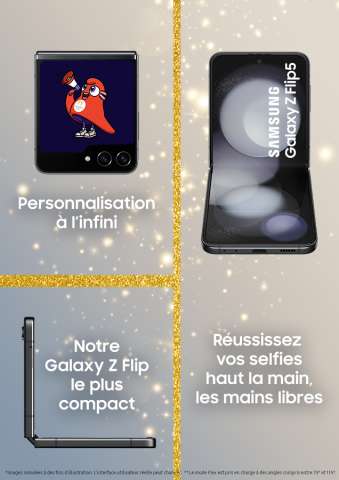 Pack Samsung Z Flip5 + batterie externe+ coque JO Paris 2024 (Via ODR 140€ + bonus reprise 100€ en magasin)