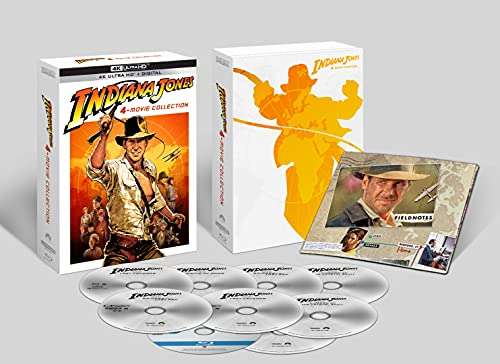 Coffret Blu-Ray Indiana Jones 4 Films - Combo 4K Ultra-HD + 5 Blu