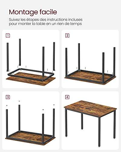 Table de Bar / Cuisine Vasagle - 70 x 110 x 75 cm, 4 Personnes (via coupon - vendeur tiers)
