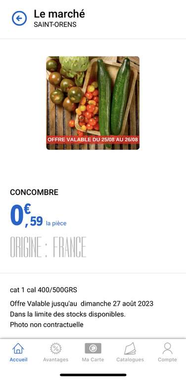 1 Concombre - Origine France - Leclerc de Saint-Orens (31)