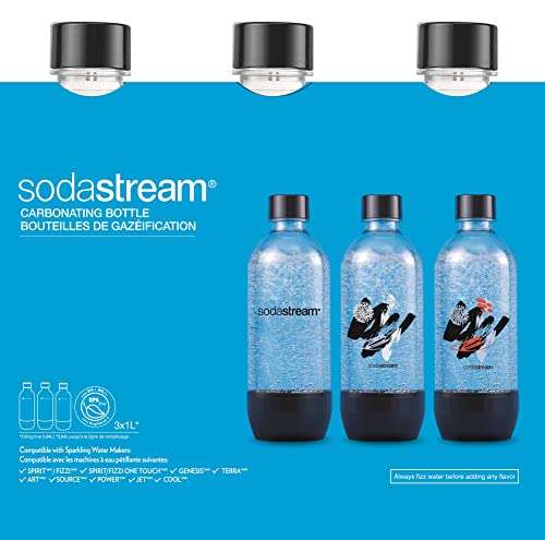 Lot de 3 Bouteilles de Gazéification Classique Sodastream - 1L - Crystal –
