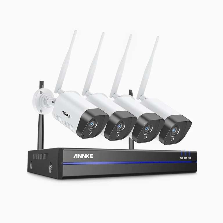Kit vidéo surveillance sans fil Annke 2K à 8 canaux avec 4 caméras