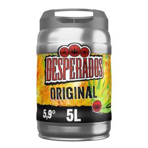 4 futs de bière aromatisée téquila Desperados – 4 x 5L (via 24,92€ sur carte de fidélité et ODR 20,75€)