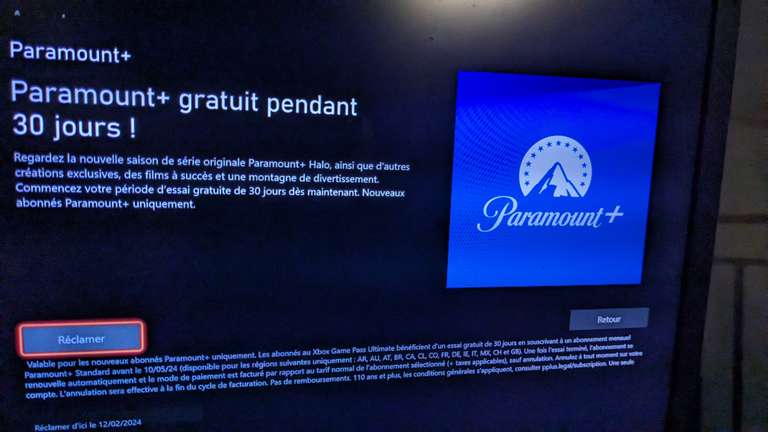 [Game Pass Ultimate / Nouveaux Clients Paramount+] 30 jours Gratuits au Service de Streaming Paramount+