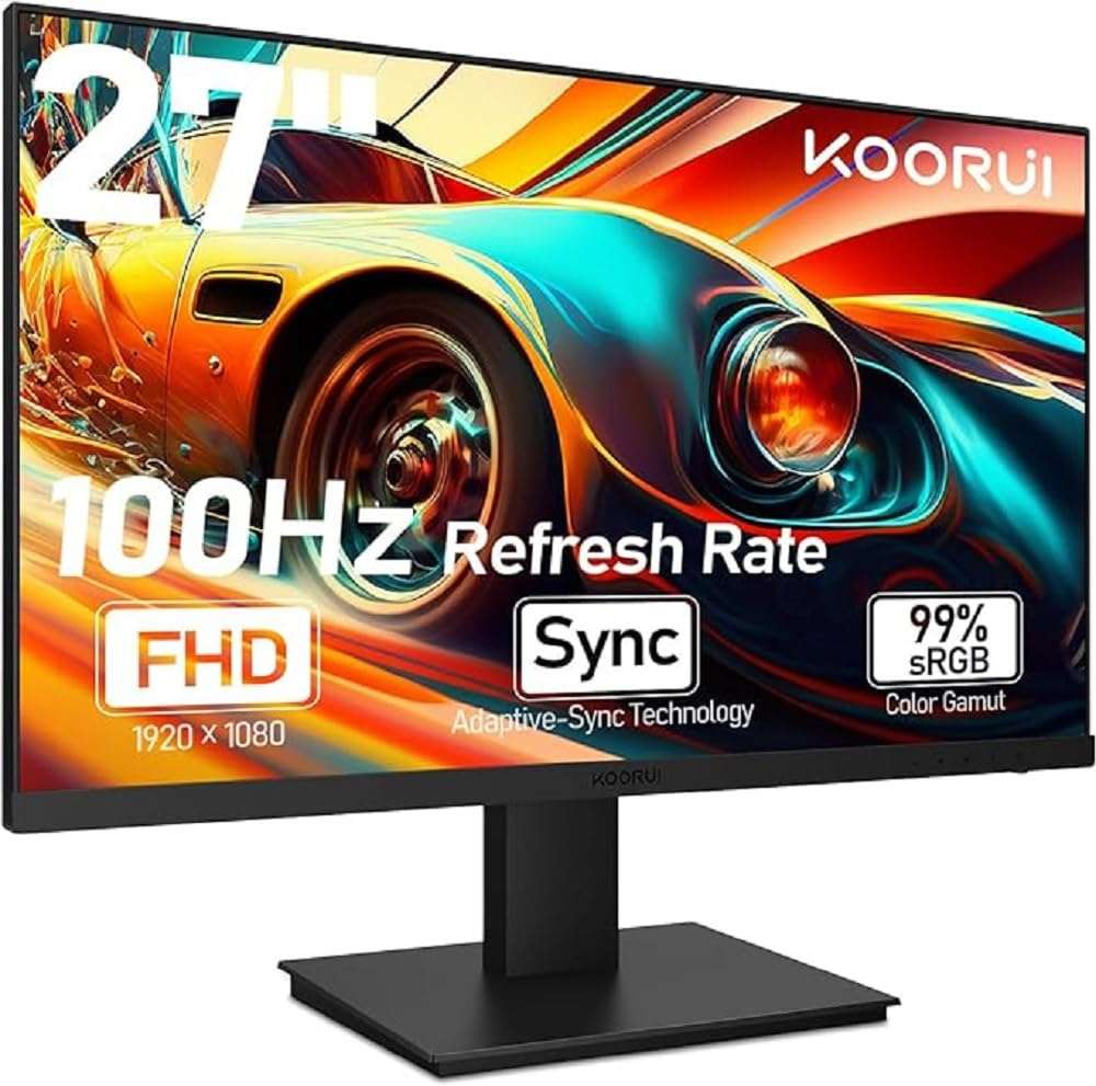 KOORUI Ecran PC Gaming 27 144hz, Résolution WQHD (2560 x 1440), 1MS,  Display Port & 2X HDMI, FreeSync Compatible, Noir : : High-tech