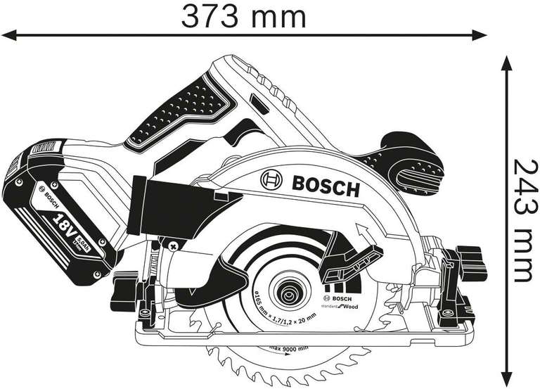 [Prime DE] Scie circulaire sans fil Bosch Professional 18V GKS 18V-57 G - 165mm, L-Boxx, Sans batterie