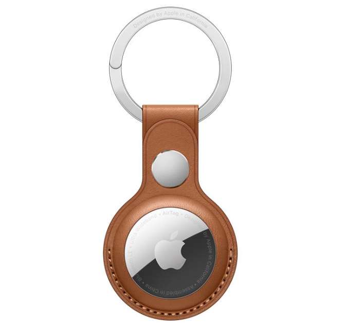 Porte-clés officiel pour tracker Apple AirTag - Cuir marron