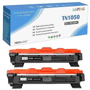 Lot de 2 cartouches Toner Laipeng TN-1050 - Compatible Brother (Via coupon - Vendeur tiers)