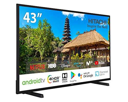 TV 43" Hitachi 43HAK5450 - 4K Ultra HD, HDR10, Dolby Vision, Bluetooth, Google Play, Google Assistant, Dolby Atmos