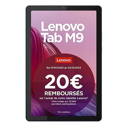 Lenovo - Tablette Tab M9 9 HD - MediaTek Helio G80 - 64 Go - 4 Go de RAM -  Android 12 ou version ultérieure - Gris arctique