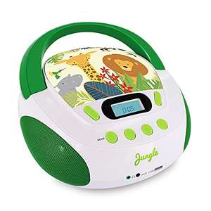 Lecteur CD Metronic pour enfants Jungle avec port USB/AUX-IN Vert/Blanc