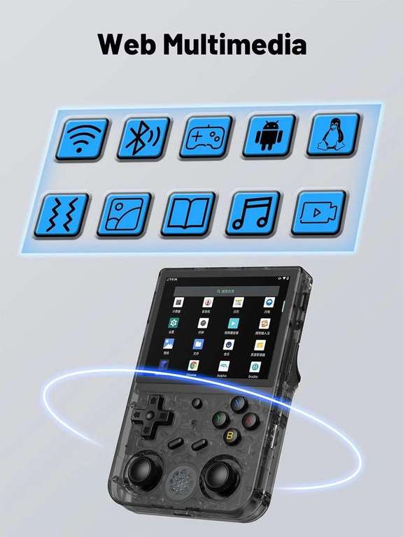 Console retro gaming Anbernic RG353V (sans jeu) - Dual Boot Android/Linux, écran tactile IPS 3.5" 480P, WiFi, BT, sortie HDMI