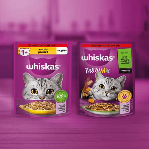 Échantillon gratuit de nourriture pour chat en gelée ou en sauce (whiskas.fr)