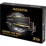 SSD interne M.2 NVMe ADATA Legend 960 Max (‎‎ALEG-960M-2TCS) - 2 To, 7400-6800 Mo/s, Dissipateur inclus, Compatible PS5