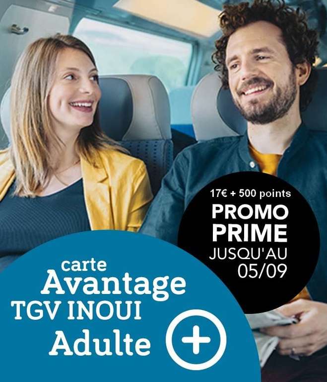 [Programme Grand Voyageur] Carte Avantage SNCF (Adulte, Jeune, et Senior) à 17€