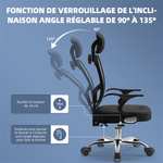 Chaise Bureau - 150 Kg, Inclinable à 135° (Vendeur Tiers)