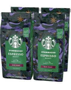 [Prime] Lot de 4 paquets de café en grains Starbucks Espresso Roast - 4 x 450g