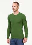 T-shirt manche longue en laine mérinos Forclaz MT500 - Vert bouteille