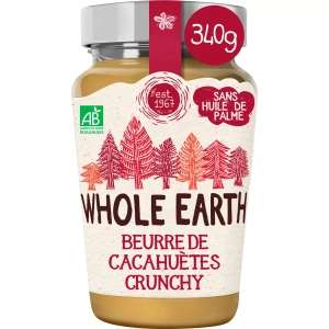 Beurre de cacahuète crunchy bio Whole earth - 340 g, Auchan Puteaux-La Défense (92)