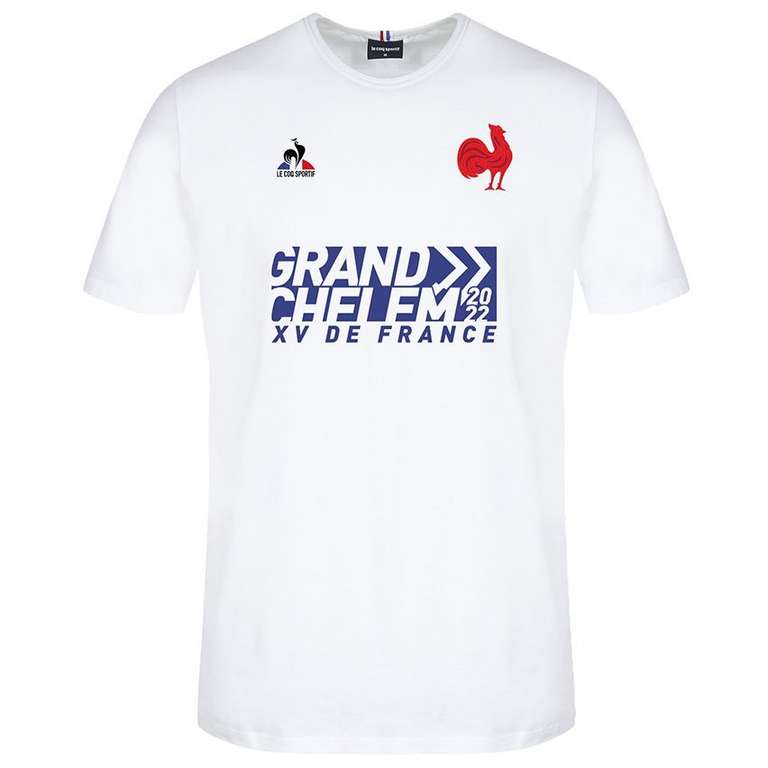 T-Shirt Le Coq Sportif Rugby France Victoire Grand Chelem 2022 (boutique-rugby.com)