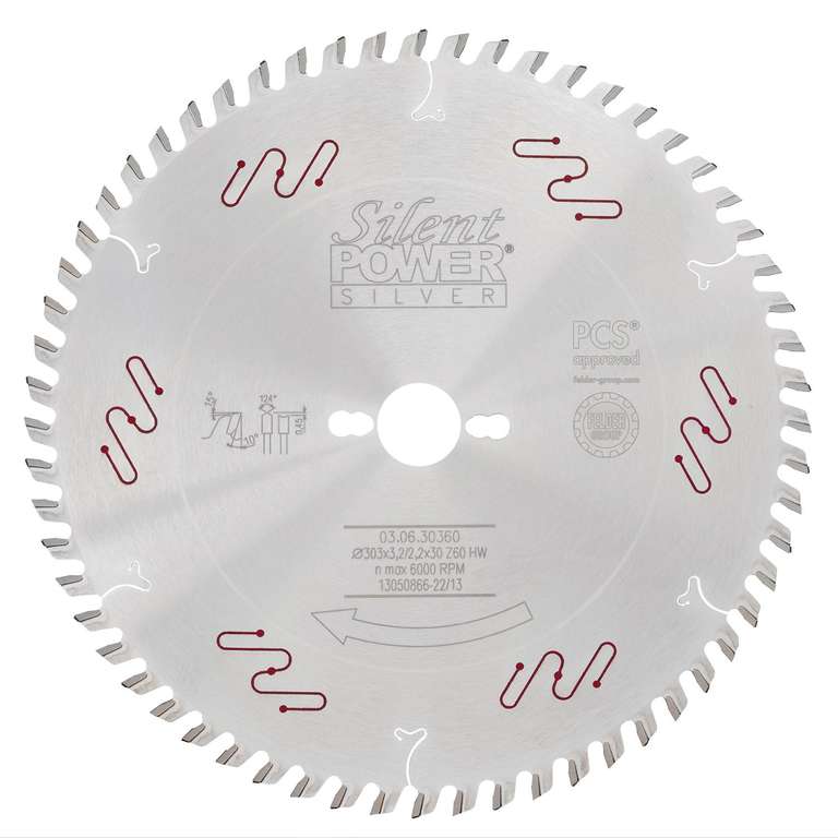 Lame de scie circulaire Felder silent power - Ø 303 mm, 60 dents (felder-group.com)
