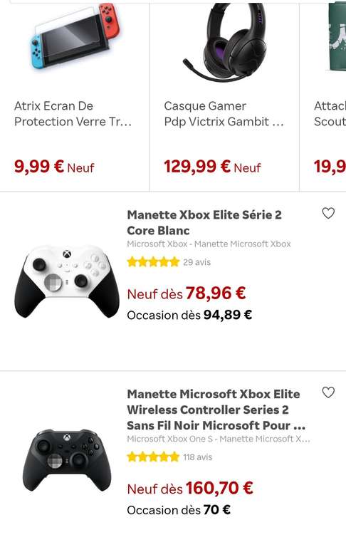 Manette sans fil Microsoft Xbox Elite Series 2 Core blanche