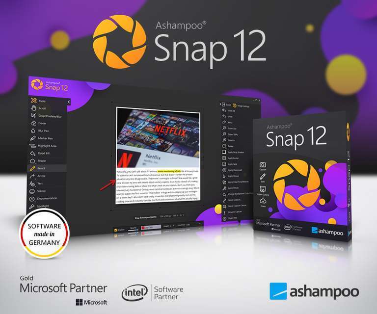 Logiciel de capture d'écran Ashampoo Snap 12 sur PC (Dématérialisé)