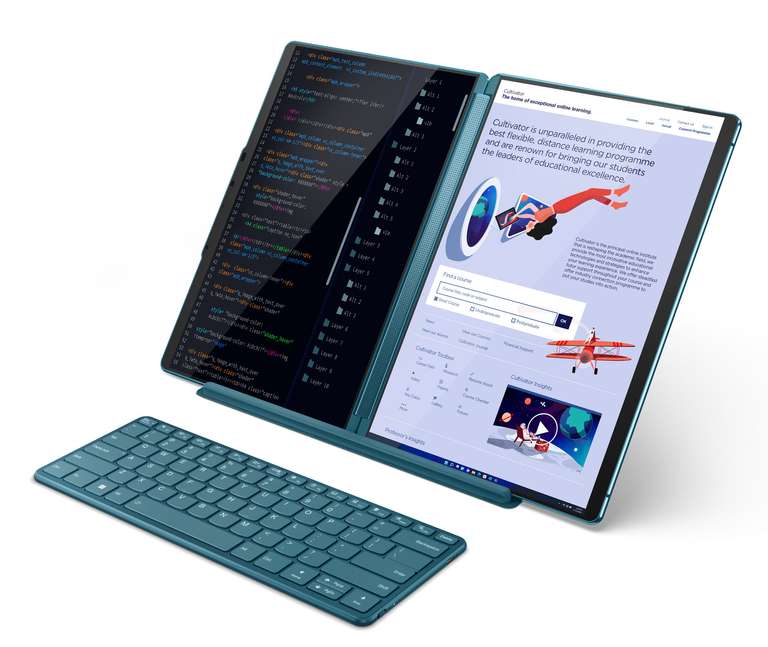 PC Portable 2-en-1 13.3" Lenovo Yoga Book 9 13IRU8 - OLED 2.8K Tactile, i7-1355U, RAM 16Go 6400MHz, SSD 1To, W11 (Stylet & Clavier amovible)