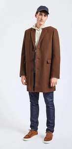 Manteau col tailleur Jules - Marron, Tailles S à XL