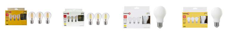 Lot de 3 ampoules led, E27, 806lm = 60W, blanc chaud, Lexman (retrait en magasin gratuit)