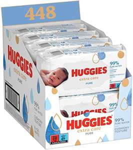 Lot de lingettes bébé Pure Extra Care Huggies sans parfum (8x56 soit 448 lingettes)