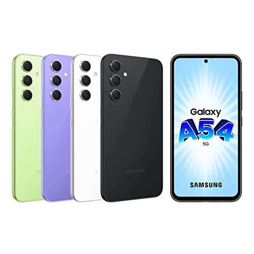 Smartphone 6,4" Samsung Galaxy A54 5G - Dynamic AMOLED, 120 Hz, 8 Go de RAM, 128 Go + Chargeur 25W offert (Via 50€ d'ODR)
