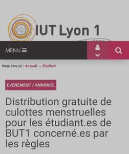 [Etudiantes] Distribution gratuite de culottes menstruelles - Lyon (69)