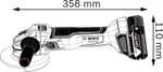 Meuleuse angulaire Bosch Professional GWS 18V-10 solo + L-BOXX h (sans batterie et chargeur)