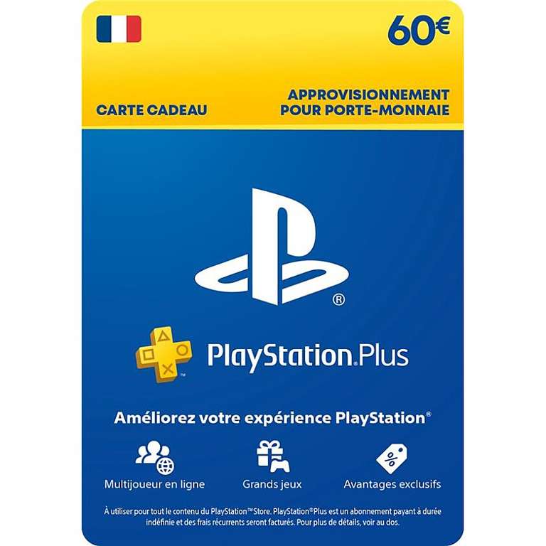 Cartes PlayStation Store (PSN) en promotion - 25€ à 12,45€ / 60€ à 26,96€ / 120€ à 64,80€
