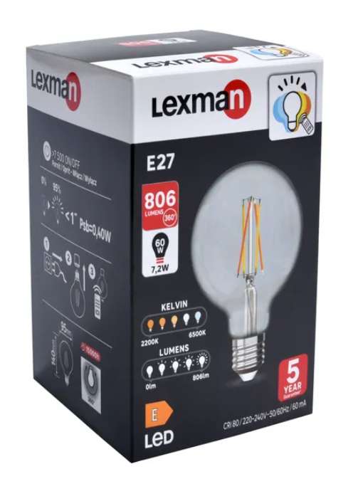 Ampoule connectée led standard E27 intensité + couleur, ENKI LEXMAN