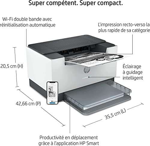 Imprimante monofonction Laser HP LaserJet M209dw (Noir et blanc), (A4, Recto verso, Wifi) - 2 mois d'Instant ink inclus (Via ODR 20€)