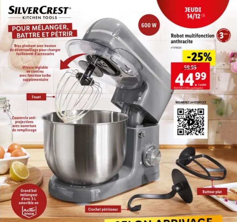 Robot multifonction Silvercrest - anthracite, 600w