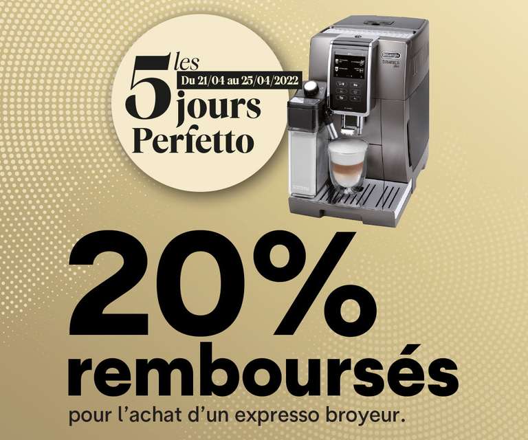 [ODR] 20% remboursés sur une sélection de machines à café De'Longhi (mesoffresdelonghi.fr)