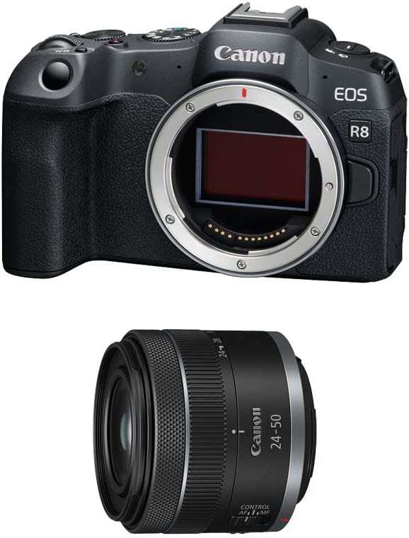 Appareil photo Canon EOS R8 + Objectif RF 24-50 mm F4.5-6.3 IS STM (Frontaliers Belgique)
