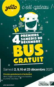 Bus gratuit les 4 premiers Samedi de Décembre - La Rochelle (17)