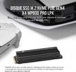 SSD interne M.2 NVMe Corsair MP600 Pro LPX - 2 To, 7100-6800 Mo/s, Dissipateur inclus, Compatible PS5 (‎CSSD-F2000GBMP600PLP)