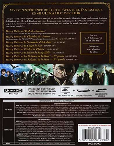 Coffret Blu-ray Harry Potter - Intégrale des 8 films (4K Ultra-HD + Blu-Ray)