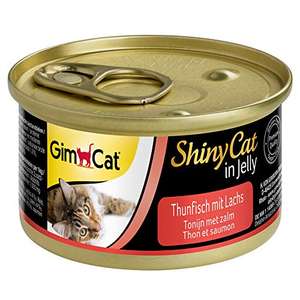 Lot de 24 boîtes de pâtée pour chat GimCat ShinyCat Thon et Saumon (24 x 70 g)