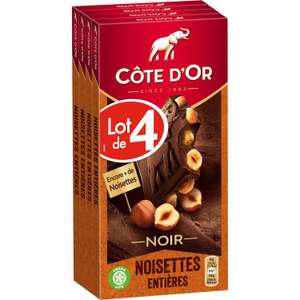 12 tablettes de chocolat noir Côte d'Or - Noisettes entières (via 10€ en bon achat)