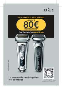 Jusqu'à 80 € remboursés pour l'achat d'un rasoir Braun (via ODR)